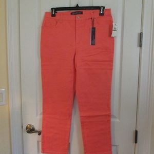 NWT - GLORIA VANDERBILT Hibiscus jeans - sz 14P